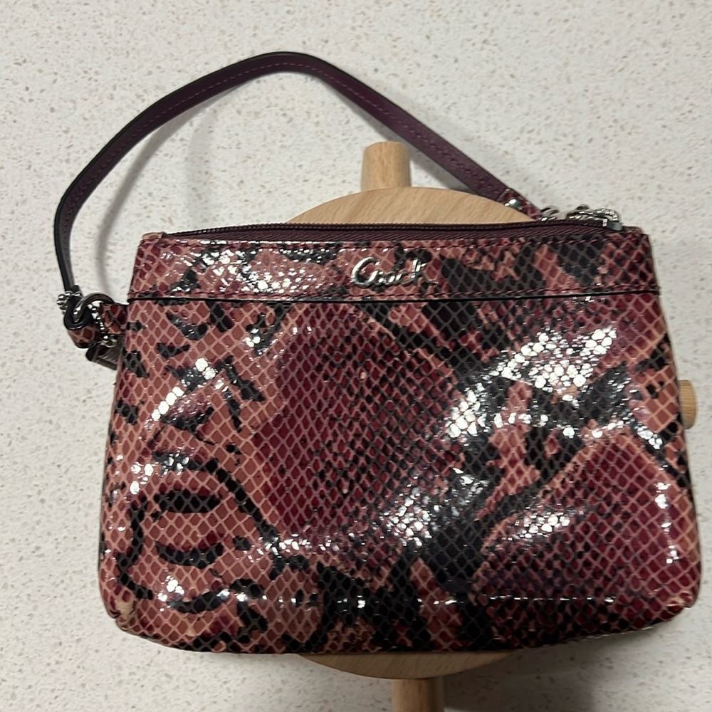 Coach Wristlet in Faux Python